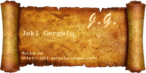 Jekl Gergely névjegykártya